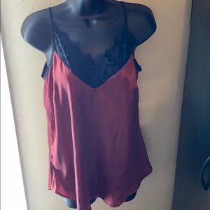 Laced maroon camisole top